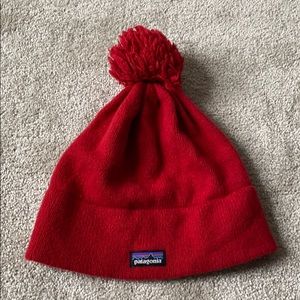 Red Patagonia ski hat